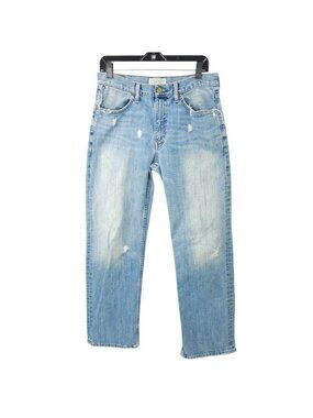 American Eagle Straight Leg Jeans 31x32 (Fit 31x31.5) Distressed Whiskered Frays